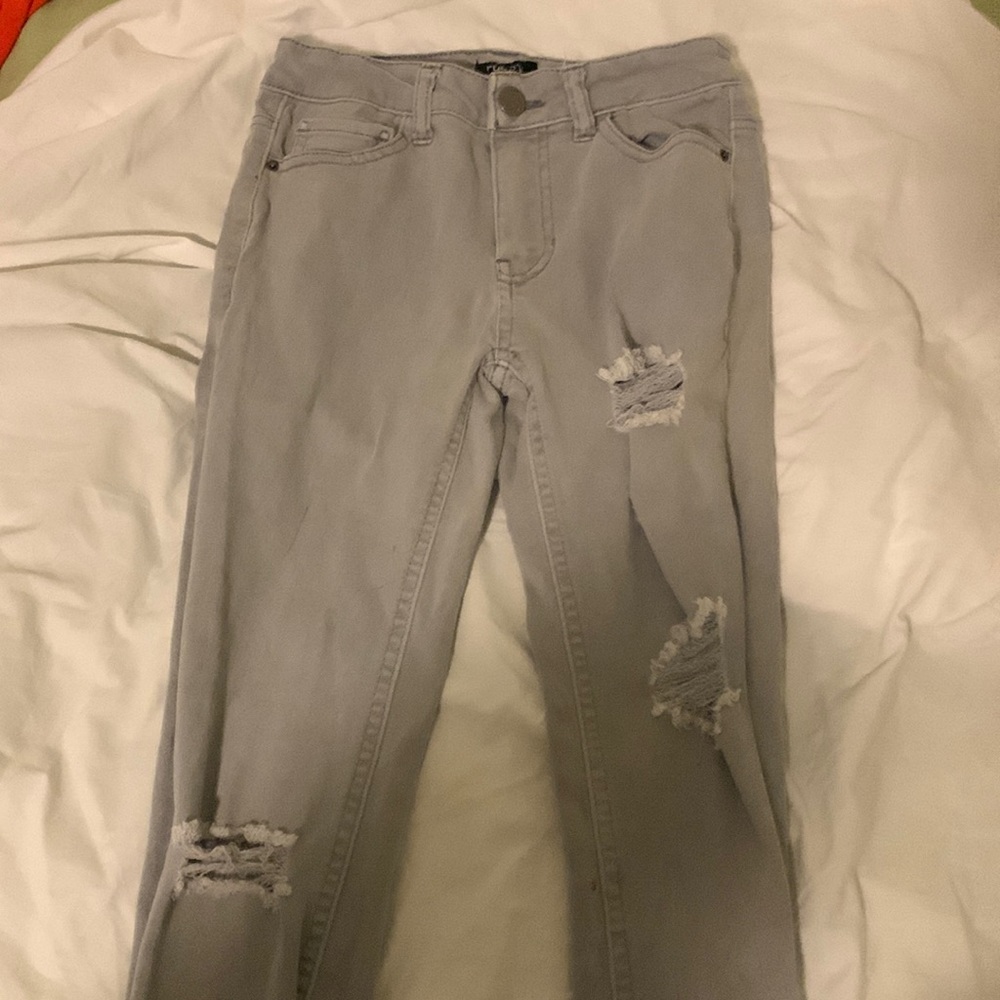 Grey Ripped Skinny Jeans